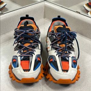 Balenciaga Vibrant Orange and Blue Sneakers